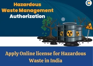 apply online license for hazardous waste in india