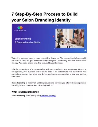 7 Step-By-Step Process to Build your Salon Branding Identity