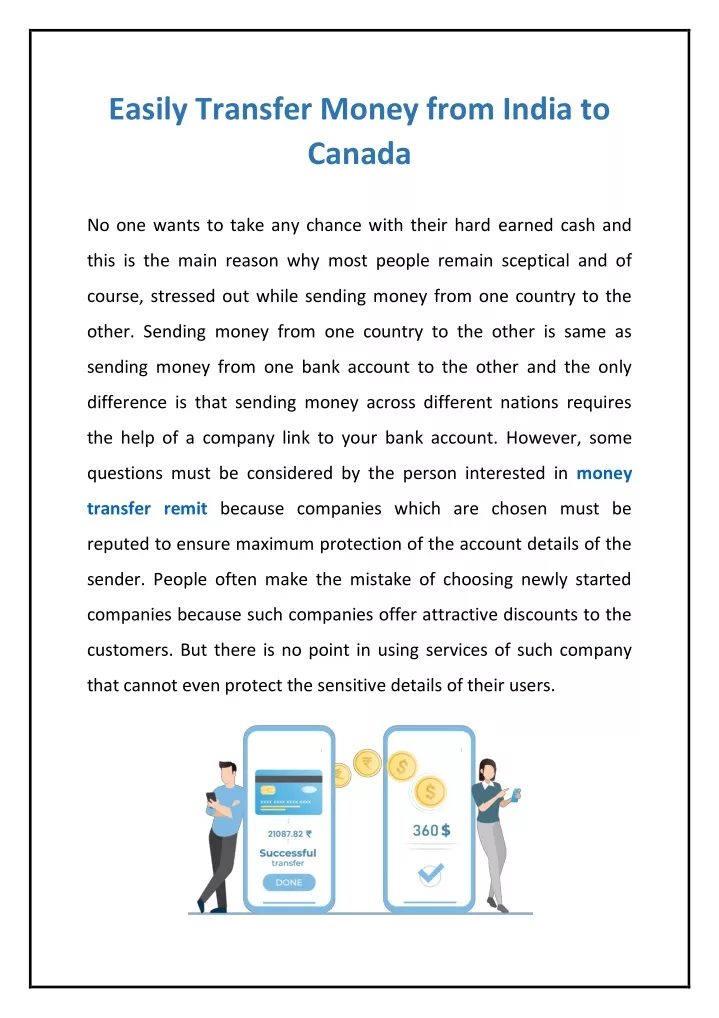 easily transfer money from india to canada