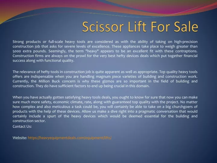 scissor lift for sale