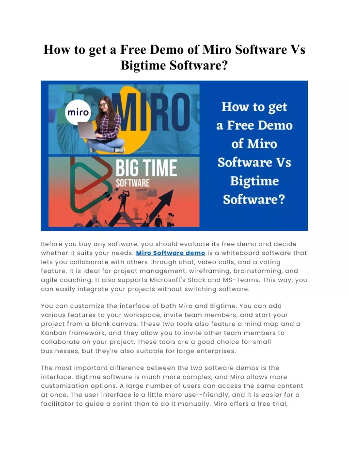 how to get a free demo of miro software