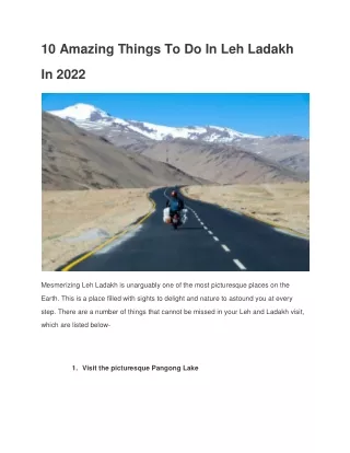 10 Amazing Things To Do In Leh Ladakh In 2022