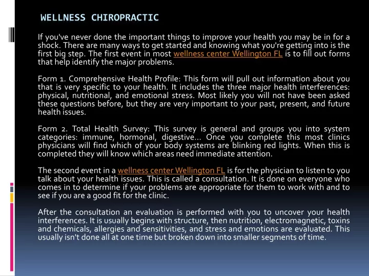 wellness chiropractic