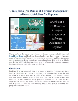 check out a free demos of 2 project management