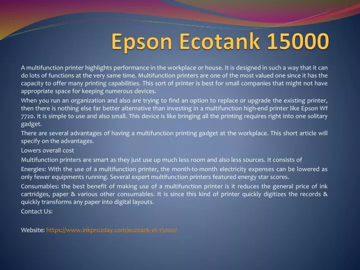 epson ecotank 15000