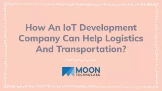 how an iot development company can help logistics