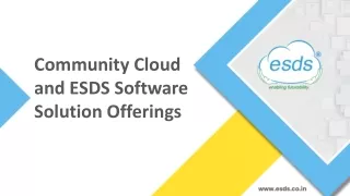 ESDS Community Cloud Offerings