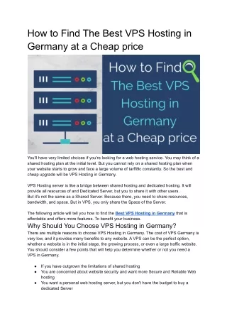 how to find the best vps hosting in germany