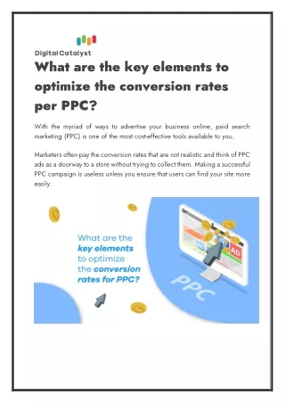 What are the key elements to optimize the conversion rates per PPC