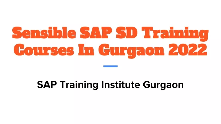 sensible sap sd training courses in gurgaon 2022