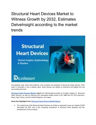 structural heart devices market to witness growth