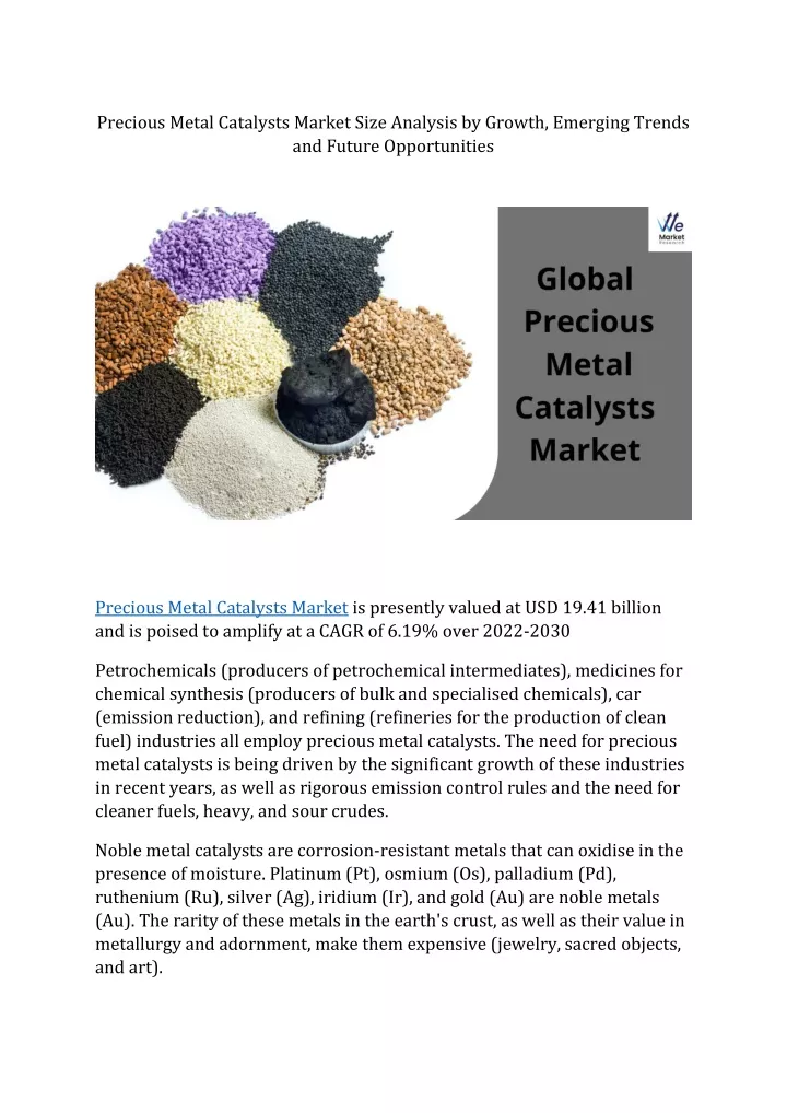 precious metal catalysts market size analysis