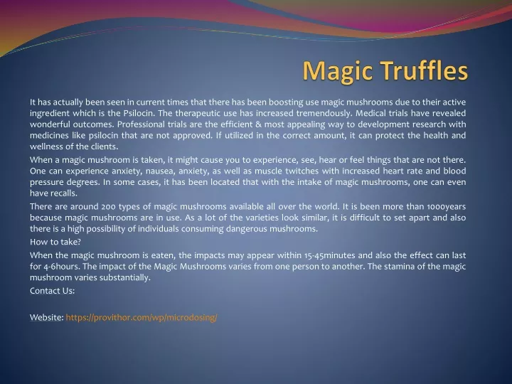 magic truffles