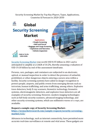 security screening market by top key players