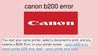 canon b200 error