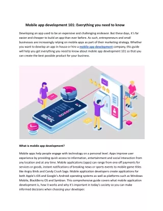 Mobile app development 101_ Everything you need to know