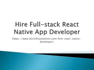 Hire Full-stack React Native App Developer