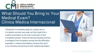 What Should You Bring to Your Medical Exam -  Clínica Médica Internacional