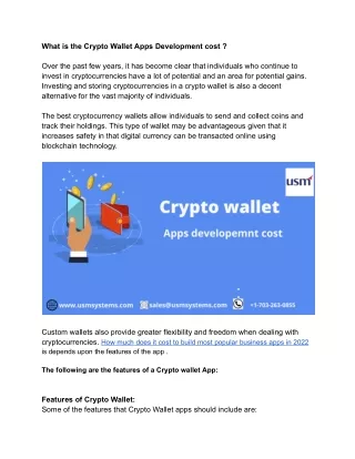 what is the crypto wallet apps development cost