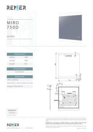 Shower Mirror - Miro 75D