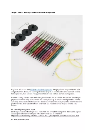 simple circular knitting patterns to masters