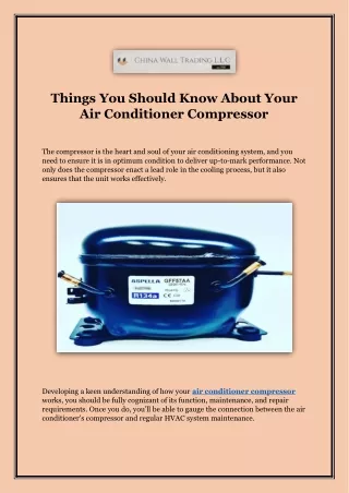 PPT - Things You Should Know About Your Air Conditioner Compressor ...