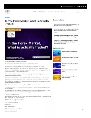 In the Forex Market What is actually traded
