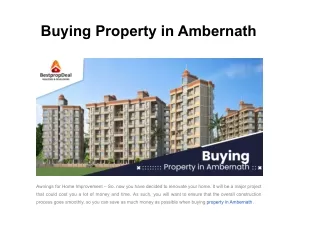 buying property in ambernath