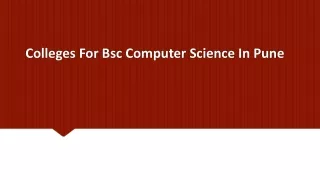 colleges for bsc computer science in pune