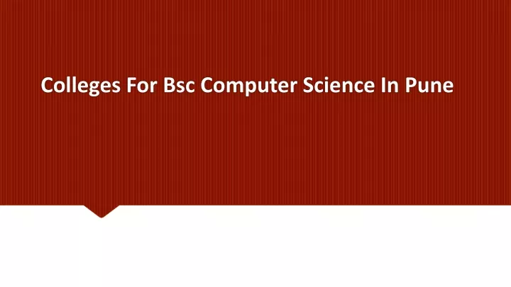 colleges for bsc computer science in pune
