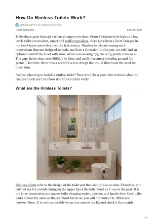 how do rimless toilets work