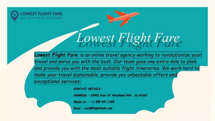 lowest flight fare