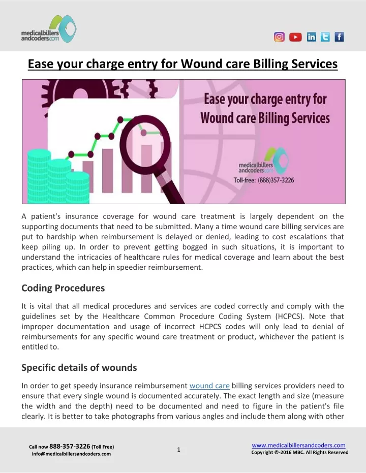 ease your charge entry for wound care billing