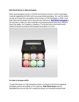 Bath Bomb Boxes in ideal packaging