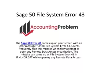 sage 50 file system error 43