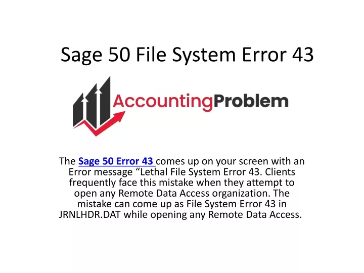 sage 50 file system error 43