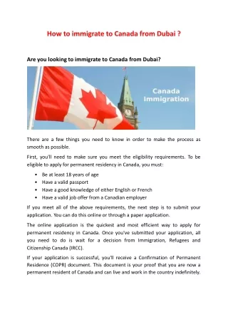 How-to-Immigrate-to-Canada-from-Dubai