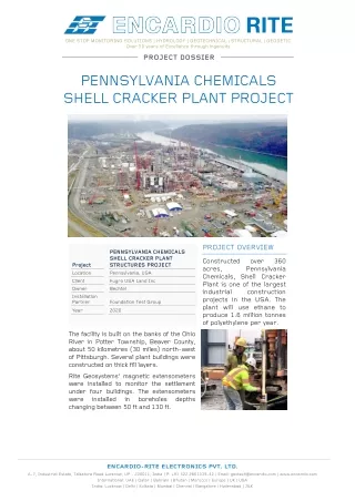 Pennsylvania Chemicals Shell Cracker Plant Projects