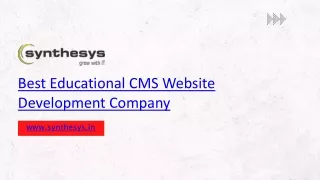 Best Educational CMS Website Development Company  Synthesys