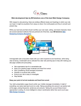 web development tips by im solutions