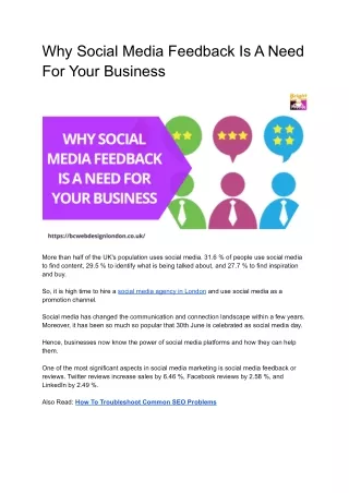 why social media feedback is a need for your