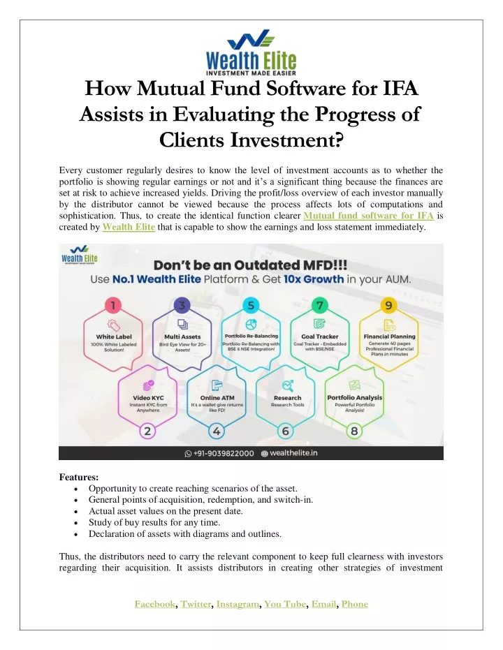 how mutual fund software for ifa assists