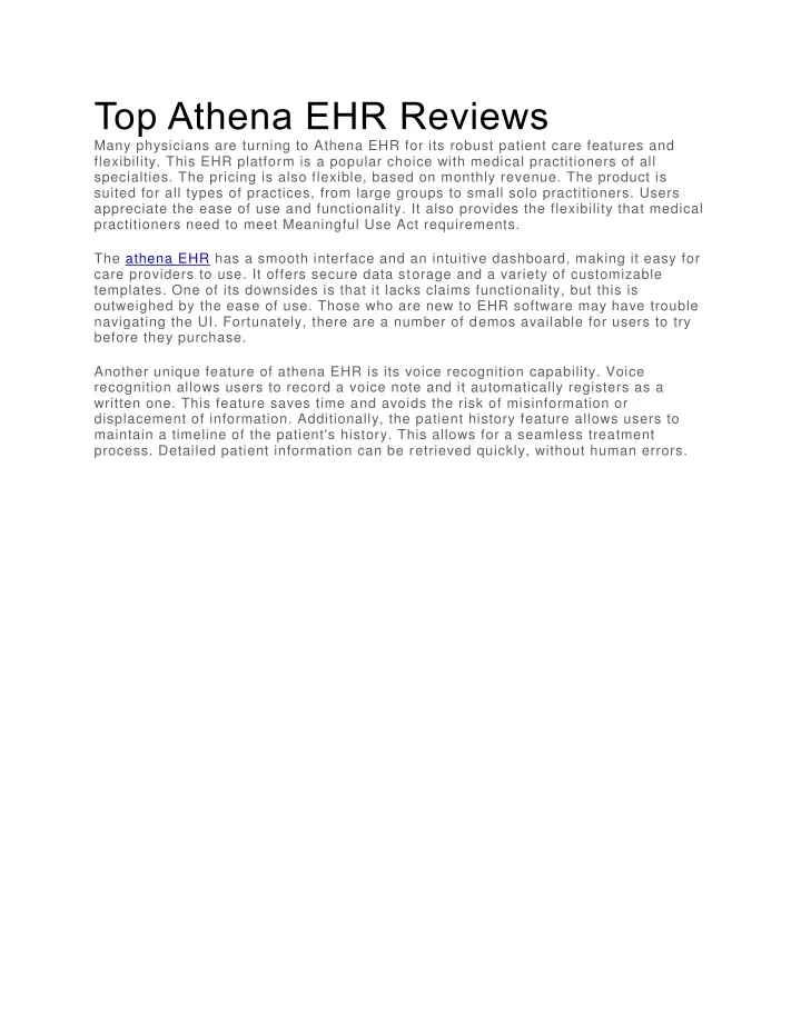 top athena ehr reviews many physicians