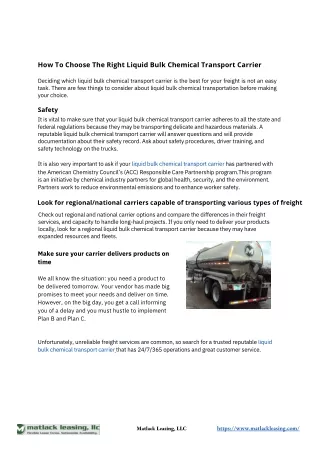 How To Choose The Right Liquid Bulk Chemical Transport Carrier.pdf