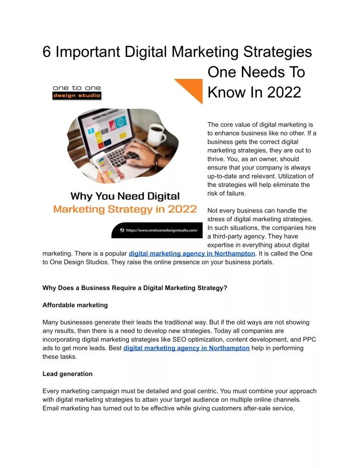 6 important digital marketing strategies