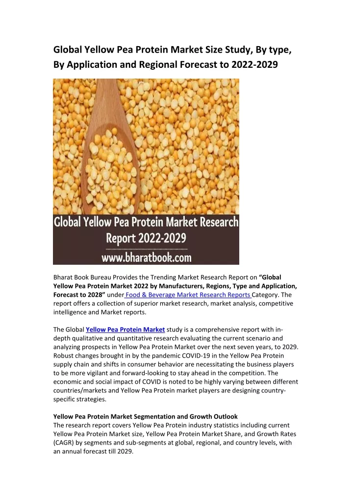 global yellow pea protein market size study