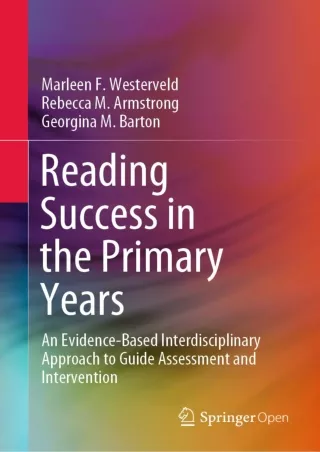 EBOOK Reading Success in the Primary Years An Evidence Based