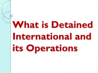 What is Detained International and its Operations