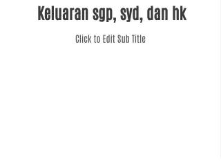 keluaran sgp syd dan hk