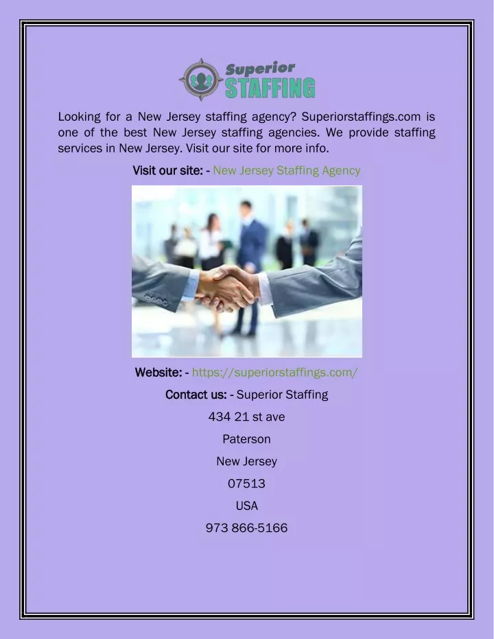 looking for a new jersey staffing agency